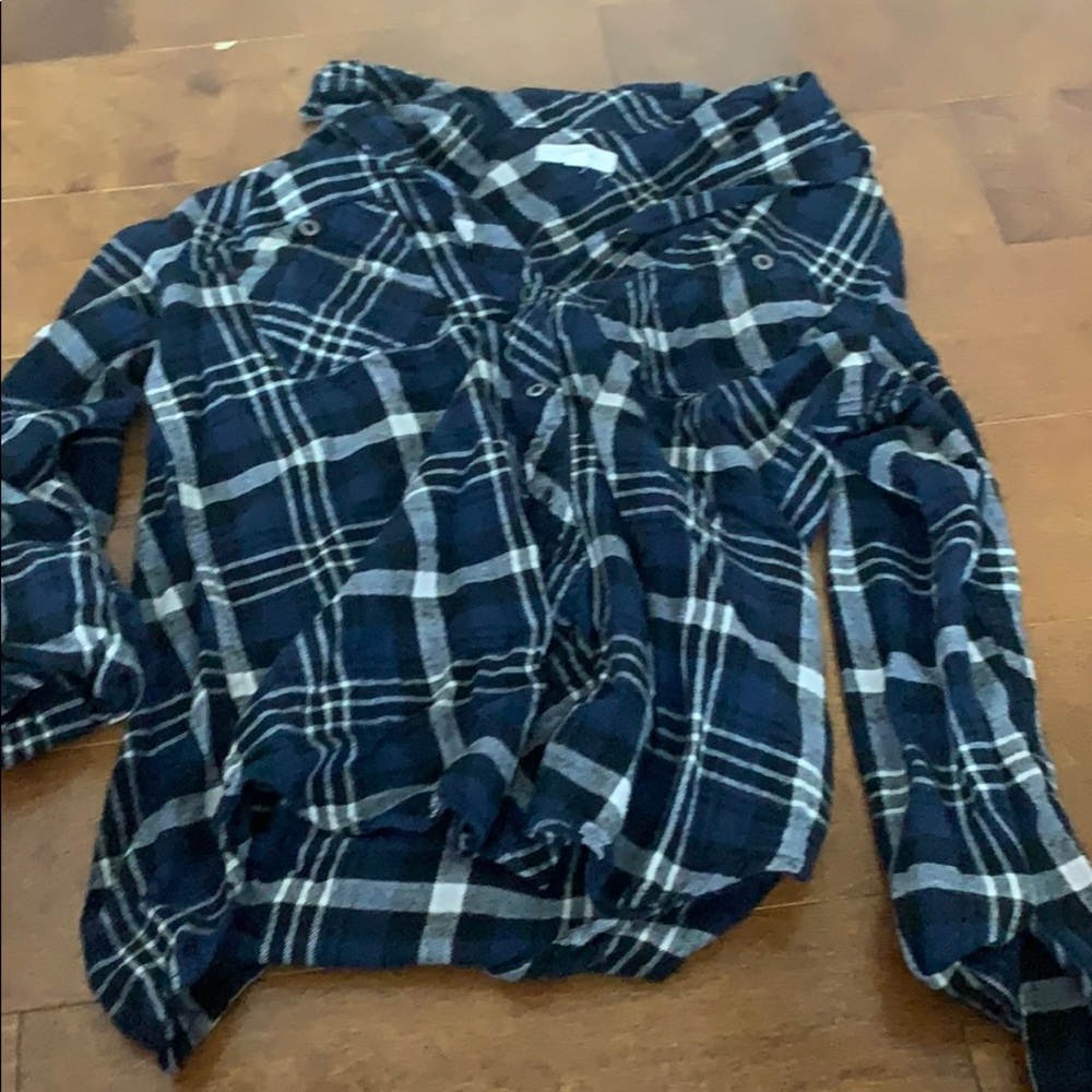 LA Hearts Blue, black & white flannel size XS